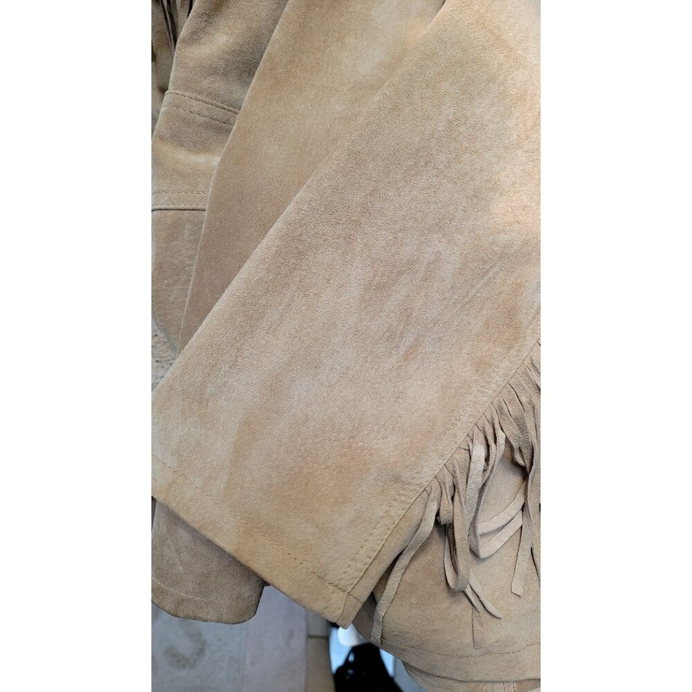 Esprit Womens Fringe Leather Jacket L - Picture 7 of 7
